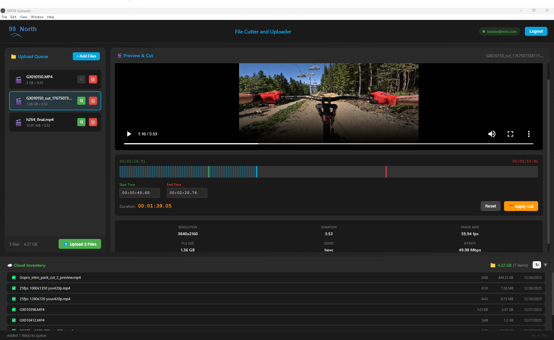 Offline Cutter and Uploader Screenshot